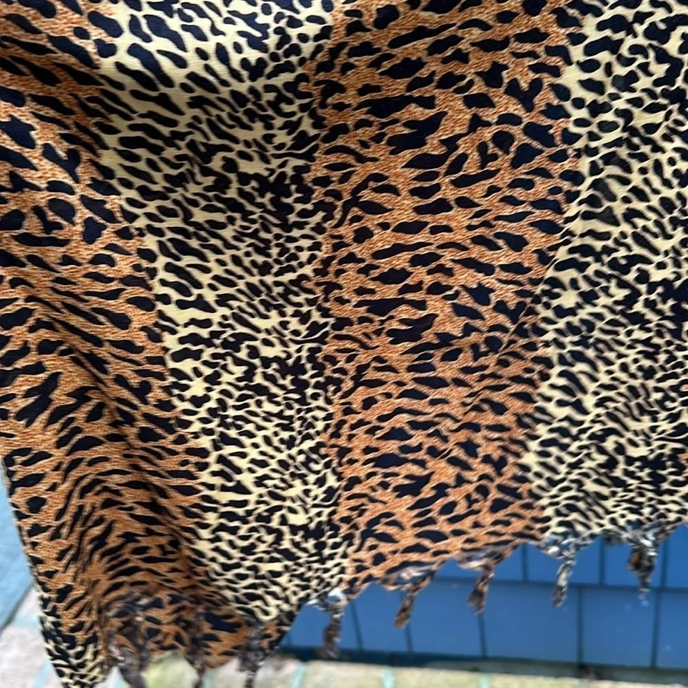 🤎🖤🤎Leopard cheetah animal print scarf wrap shawl rayon brown black